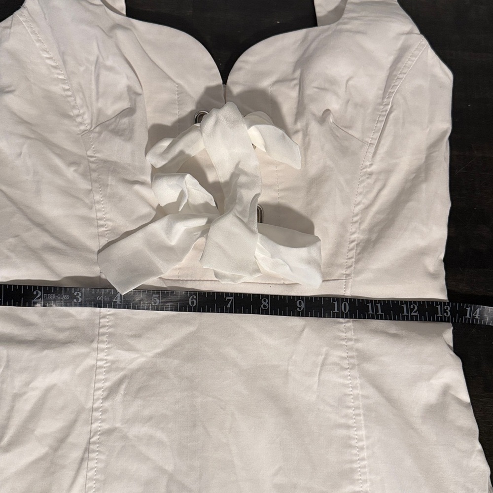 Anthropologie BHLDN Little White Sweetheart Fit & Flare Bow Tie Dress Size XS - Picture 10 of 11